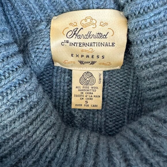 Express Vintage C.IE Internationale 80's-90's Hand Knit Wool Sweater Size S - Picture 5 of 6